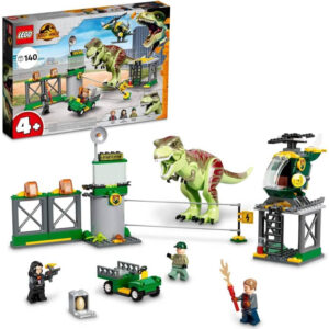 LEGO Jurassic World T. rex Dinosaur Breakout Toy 76944, Dino Toys for Preschool Kids, Boys and Girls Aged 4 Plus, with Airport, Helicopter and Buggy Car