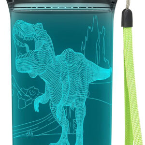 YuanDian Light Up Kids Water Bottle with 3D Dinosaur Tyrannosaurus Rex Design- 14 OZ Tritan BPA Free - Cool Drinking Cups Gift for School Kids Boy Girl Child Christmas Holiday