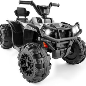 Best Choice Products 12V Kids Ride-On Electric ATV, 4-Wheeler Quad Car Toy w/Bluetooth Audio, 2.4mph Max Speed, Treaded Tires, LED Headlights, Radio - Black