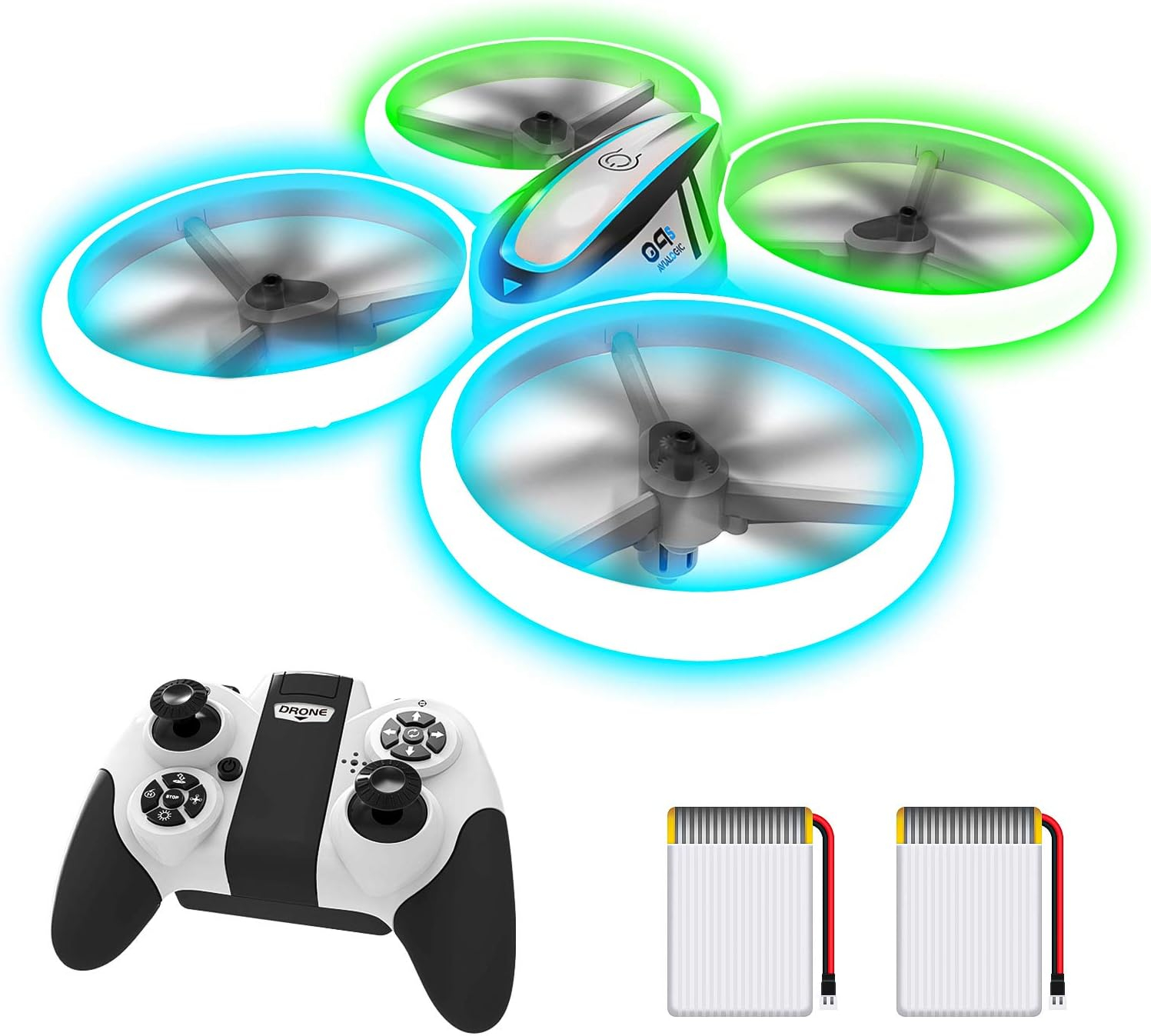 Q9s Drones for Kids,RC Drone with Altitude Hold and Headless Mode,Quadcopter with Blue&Green