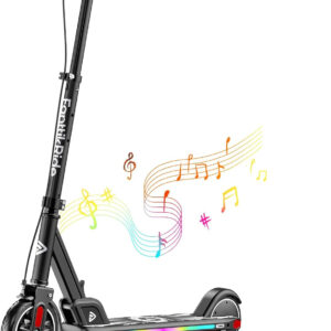 FanttikRide T9 Apex Electric Scooter for Kids 4.3-5.6 ft 200W Motor, LED Colorful Lights with Bluetooth Music Speaker, 7/10/12 MPH Digital Display, Adjustable Height, Foldable E-Scooter