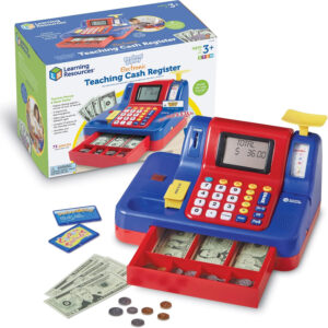 Learning Resources Pretend & Play Teaching Cash Register, 73 Piece Set, Ages 3+, Talking Register, Counting Activities, Money Management (Copy)