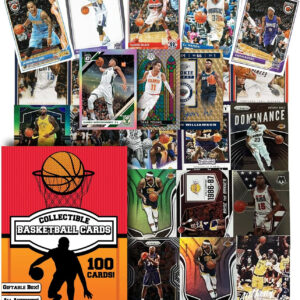 Assorted Set of 100 Basketball Trading Cards - All New Condition Cards - Perfect Starter Set for Kids, Adults, & Collectors - Potential Superstar and Hall of Fame Cards Available - Retail Packaging