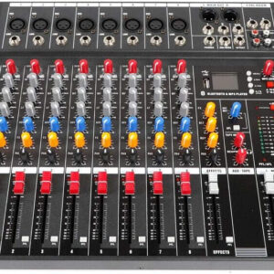 Professional 8 Channel Mixing Console Audio Mixer Bluetooth Digital USB MP3 Input 48V Phantom Power Stereo DJ Studio Audio Sound Mixer Console AC 110V
