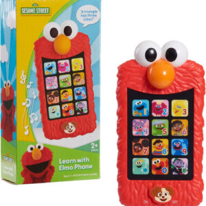 SESAME STREET Learn with Elmo Pretend Play Phone, Learning and Education, Officially Licensed Kids Toys for Ages 2 Up by Just Play