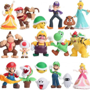 18 Pcs Set Mario Toy Bros Super Mary Princess, Turtle, Mushroom, Orangutan, Super Mary Action Figures (1.8-2 inches)