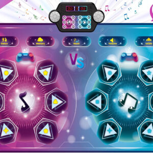 Upgraded Extra Large Electronic Dance Mats, Dance Pad with Single&Double Players Mode, Dancing Music Playmat with LED Light, Challenge Game as Christmas Birthday Gift for Kids Girls Boys 3-12 Year Old