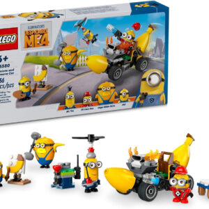 LEGO Despicable Me 4 Minions and Banana Car Toy Gift for Kids, Fun Illumination’s Despicable Me Toy Playset, Creative Building Minions Toy for Boys and Girls Aged 6 and Up, 75580