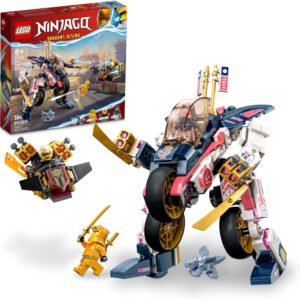 LEGO NINJAGO Sora’s Transforming Mech Bike Racer Building Toys for Kids, Featuring a Mech Ninja Bike Racer, a Baby Dragon and 3 Minifigures, Gift for Kids Aged 8+, 71792