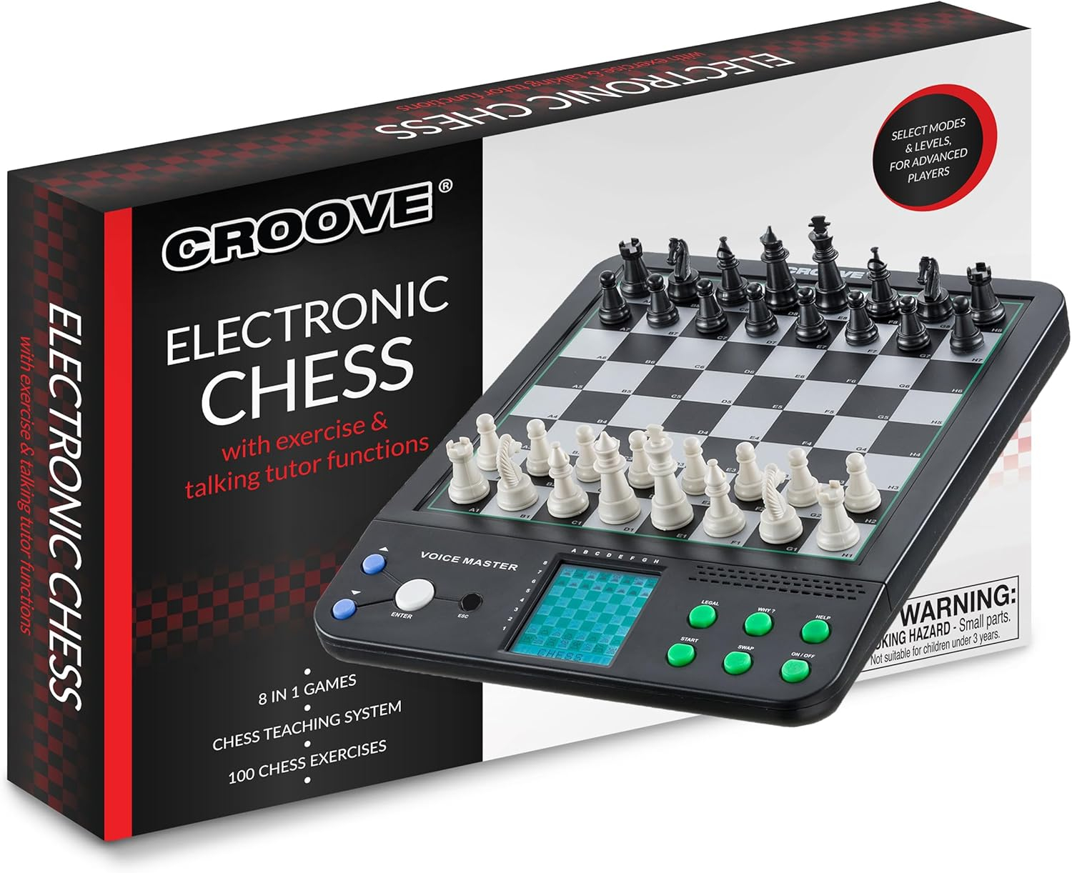 Electronic Magnetic Chess and Checkers Set 10", 8-in-1 Board Games, Digital Staunton Chess Board Game Sets for Adults & Kids, Teenager Toys, Gifts for Boys and Girls Ages 7 8 9 10 11 12+ Years Old
