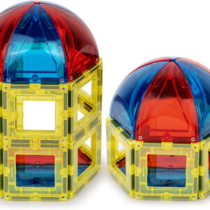 Playmags 28 Piece Magnetic Tiles Dome Set - Now with Stronger Magnets, STEM Toys for Kids, Sturdy, Super Durable with Vivid Clear Color Tiles