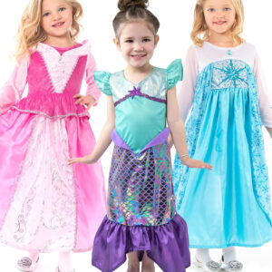 Little Adventures Dreamy Princess Trio Dress Set - Machine Washable Pretend Play (Size Large Age 5-7)