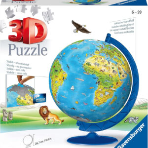 Ravensburger Children's World Globe 180 Piece 3D Jigsaw Puzzle | Easy Click Technology | Displayable Art | Perfect for Kids and Adults | 10.5 in Diameter
