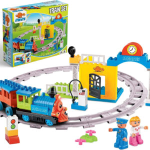 Electric Train Set-Toddler Train Toy Figures & Playsets for Age 2-10Year Old Boy Toy Trains, Kids Toy Train Sets for Boys&Girls, Mini Engine Steam Train Model Train (53 Pieces)