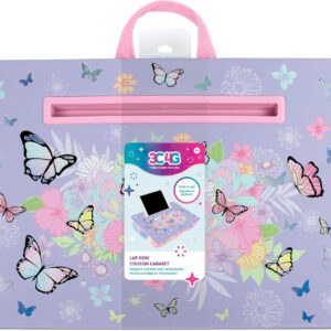 Three Cheers for Girls - Butterly Lap Desk - Lap Desk with Cushion for Kids - Large Laptop Lap Desk with Cushion - Kids Lap Desk Tray for Car - Computer Lap Desk with Storage for Tables, Pens & More
