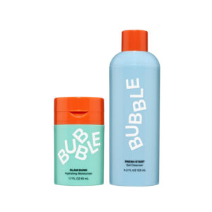 Bubble Skincare Slam Dunk Face Moisturizer for Dry Skin (50ml) + Fresh Start Exfoliating Gel Cleanser (125ml)