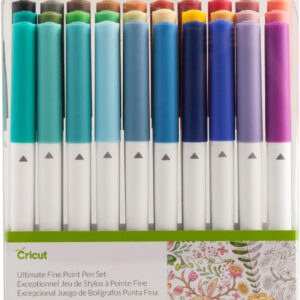 Cricut Ultimate Fine Point Pen Set, 0.4mm Fine Tip Pens to Write, Draw & Color, Create Personalized Cards & Invites, Use with Cricut Maker and Explore Cutting Machines, 30 Assorted Colored Pens 1 Pack