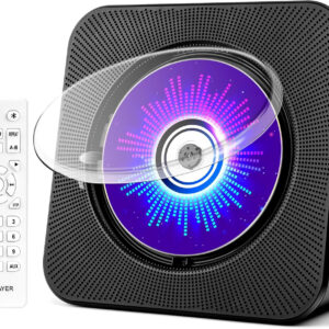 Desktop CD Player with Speakers, ROADOM CD Players for Home, Portable CD Player with Bluetooth Hi-Fi Stereo Sound,Remote Control,Supports CD/Bluetooth/FM Radio/U Disk/AUX/Timer/Repeat,Black