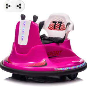 Ride On Bumper Car, Electric Kids Ride On Car with Remote Control, Safety Belt, Music, Flashing Lights, 360 Degree Spin, 2 Driving Modes, Bumper Car for Toddlers,Boys and Girls,Pink