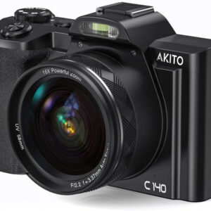 C140 Kosher 48MP Ultra HD Digital Point and Shoot Camera with 16x Digital Zoom and 3.5-Inch IPS Screen