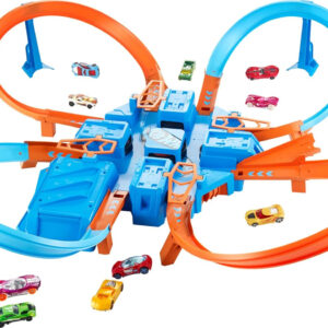 Hot Wheels Toy Car Track Set, Criss Cross Crash with 1:64 Scale Vehicle, Powered by a Motorized Booster (Amazon Exclusive)