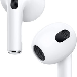 Apple AirPods (3rd Generation) Wireless Ear Buds, Bluetooth Headphones, Personalized Spatial Audio, Sweat and Water Resistant, Lightning Charging Case Included, Up to 30 Hours of Battery Life
