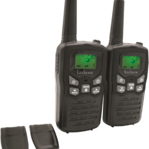 Lexibook Walkie-talkies for Kids, Toys Long Range 8km / 5 Miles, LCD Screen, Digital Sound, Indoor and Outdoor Communication Game, Belt Clip, Black, TW58