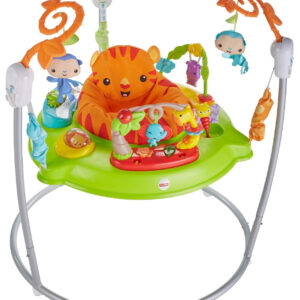 Fisher-Price Baby Bouncer Tiger Time Jumperoo Musical Activity Center with Lights Sounds & Developmental Toys