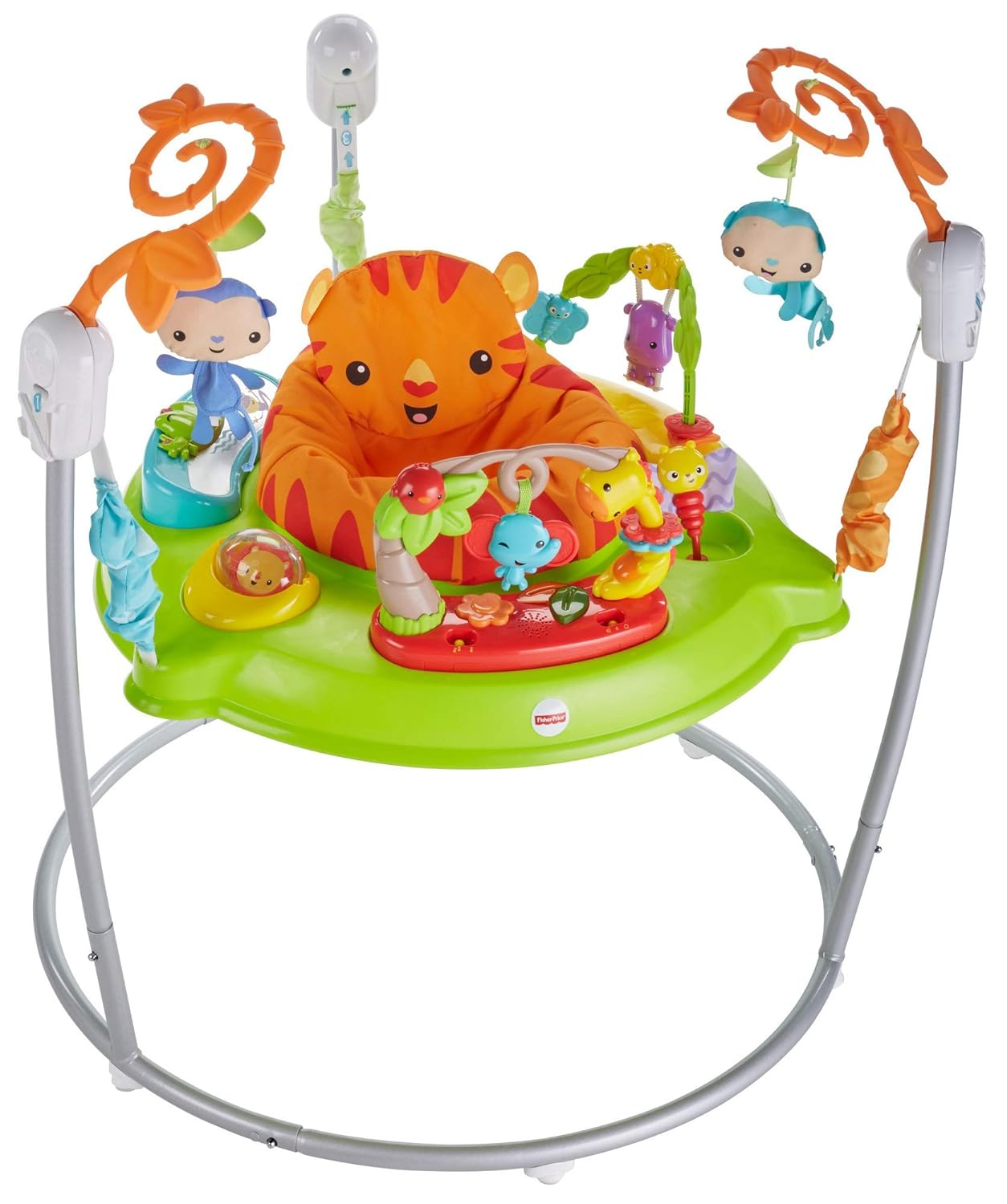Fisher-Price Baby Bouncer Tiger Time Jumperoo Musical Activity Center with Lights Sounds &