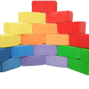Wonder Space Plush Foam Blocks - Nursery Building & Stacking Toys for Toddlers Boys & Girls, Soft Smooth Velvet Cover, Early Education Gross Motor Skills & Brain Development (24 Bricks, Classic)