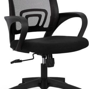 NEO CHAIR Office Chair Computer Desk Chair Gaming Ergonomic Mid Back Cushion Lumbar Support with Comfy Mesh Adjustable Swivel Rolling Home (Black)