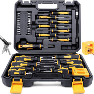 Magnetic Screwdrivers Set with Case, Amartisan 43-piece Includs Slotted, Phillips, Hex, Pozidriv,Torx and Precision Screwdriver Set, Magnetizer Demagnetizer Tools, Tools for Men