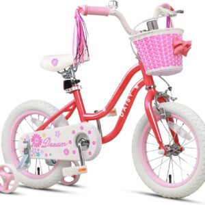 Daisy Girls Bike for Ages 2-7 Years Old Kids, 12 14 16 Inch Bicycle Princess Style for Toddler and Child with Training Wheels & Basket & Streamers, Multiple Colors