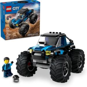 LEGO City Blue Monster Truck Off-Road Toy Playset with a Driver Minifigure, Imaginative Toys for Kids, Fun Gift for Boys and Girls Aged 5 Plus, Mini Monster Truck, 60402