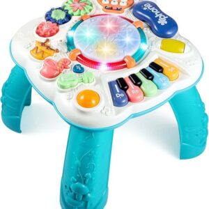 BACCOW Baby & Toddler Toys, Baby Activity Center 6 to 12-18 Month Old, Learning Musical Table Toys for 1 2 3 Year Old Boys Girls Gifts