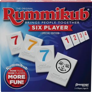 Rummikub Six Player Edition - The Classic Rummy Tile Game - More Tiles and More Players for More Fun! by Pressman , Blue