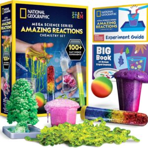 National Geographic Amazing Chemistry Set - Chemistry Kit with 100+ Science Experiments Including Crystal Growing and Reactions, Science Kit for Kids, STEM Gift for Boys and Girls (Amazon Exclusive)
