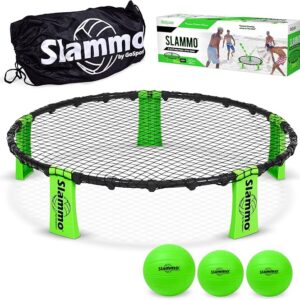 GoSports Slammo Game Set (Includes 3 Balls, Carrying Case and Rules) - Outdoor Lawn, Beach & Tailgating Roundnet Game for Kids, Teens & Adults