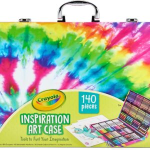 Crayola Inspiration Art Case Coloring Set - Tie-Dye (140ct), Art Supplies Set For Kids, Travel Drawing Kit, Holiday & Christmas Gift for Girls & Boys, Ages 5+ [Amazon Exclusive]