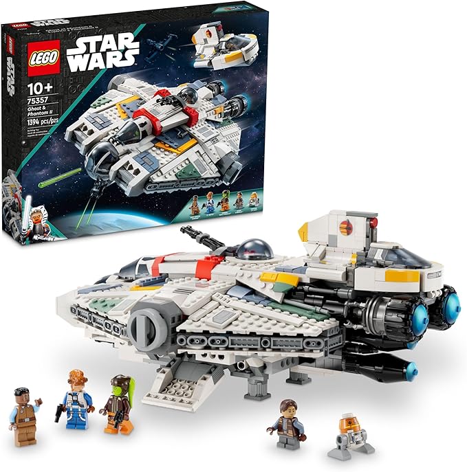 LEGO Star Wars Ahsoka Ghost and Phantom II Spaceship Toy - Star Wars Building Toys Set for Kids, Boys & Girls, Ages 10+ - Gifts for Birthdays - 5 Minifigures - 75357